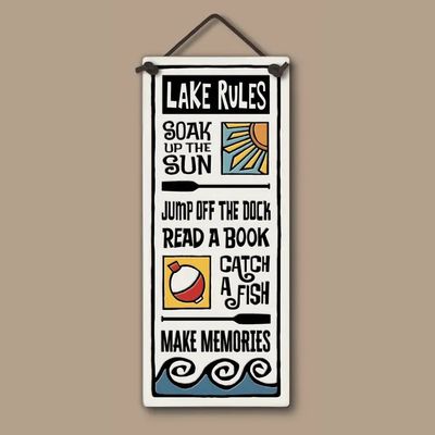 307 LAKE RULES - HANGING WALL PLAQUE