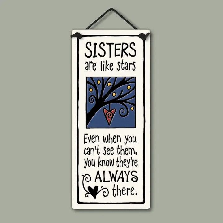 SISTERS ARE LIKE STARS - HANGING WALL PLAQUE