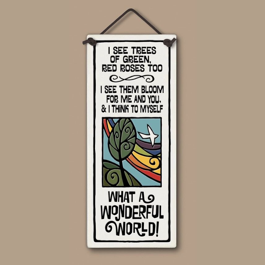 309 WONDERFUL WORLD - HANGING WALL PLAQUE