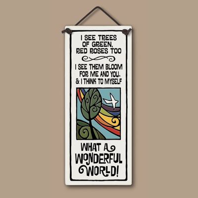 309 WONDERFUL WORLD - HANGING WALL PLAQUE