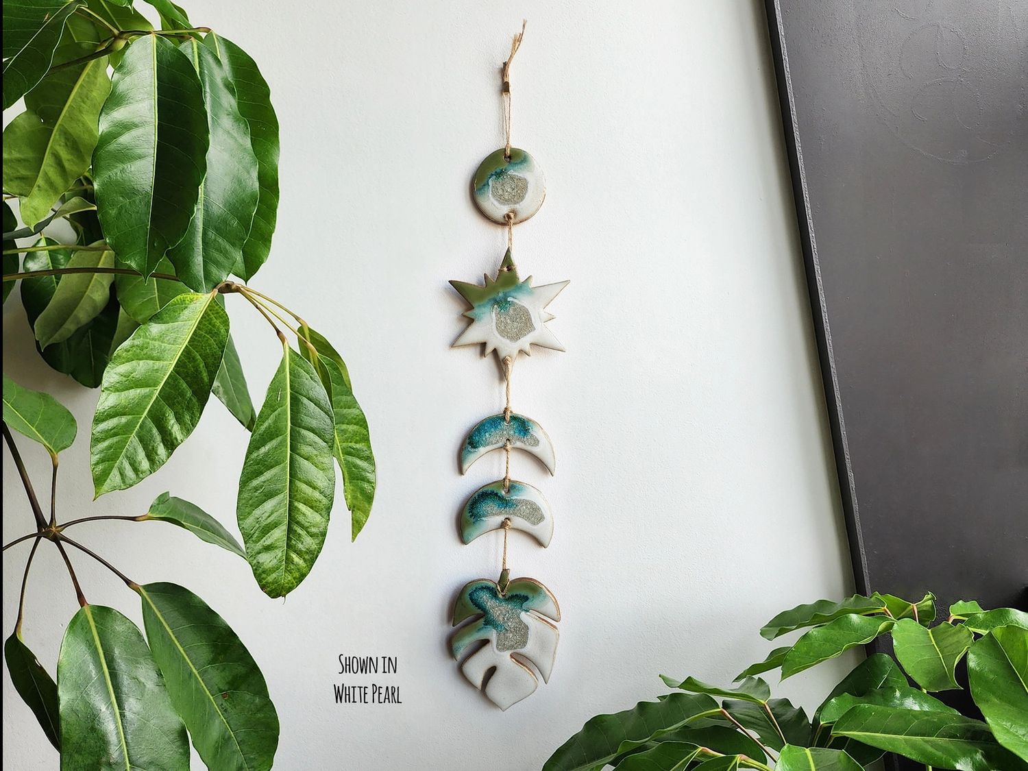 Monstera Ceramic Sculpture Wall Hanging, Handmade - Jungle Finish