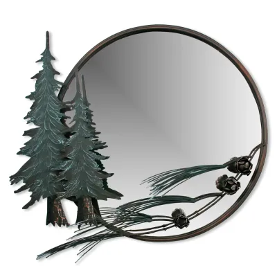 Pine Tree Mirror Round