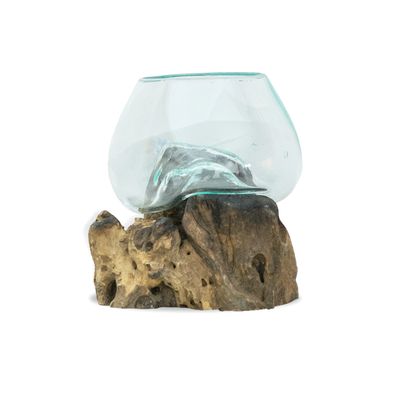 Root w Blown Glass Vase Xsmall