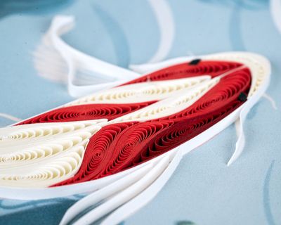 QUILLED GREETING CARD KOI FISH POND