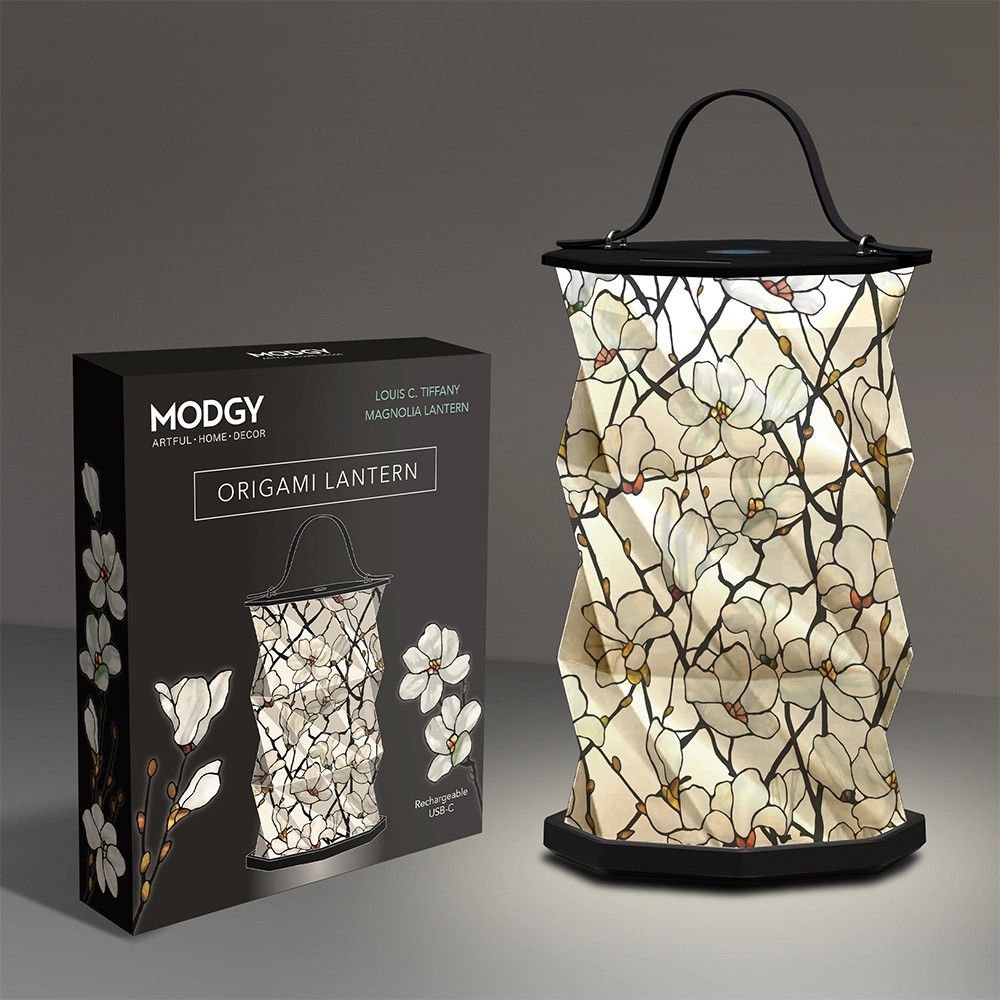 Modgy Louis C. Tiffany Magnolia Window Origami Lantern