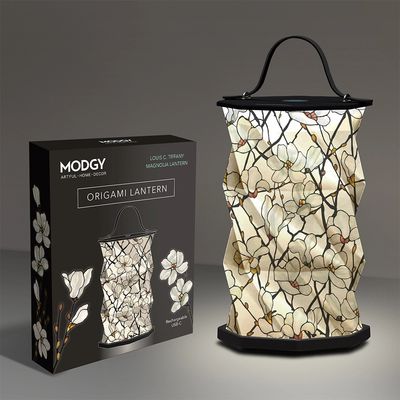 Modgy Louis C. Tiffany Magnolia Window Origami Lantern