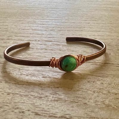 That&#39;s A Big Ask turquoise and copper cuff