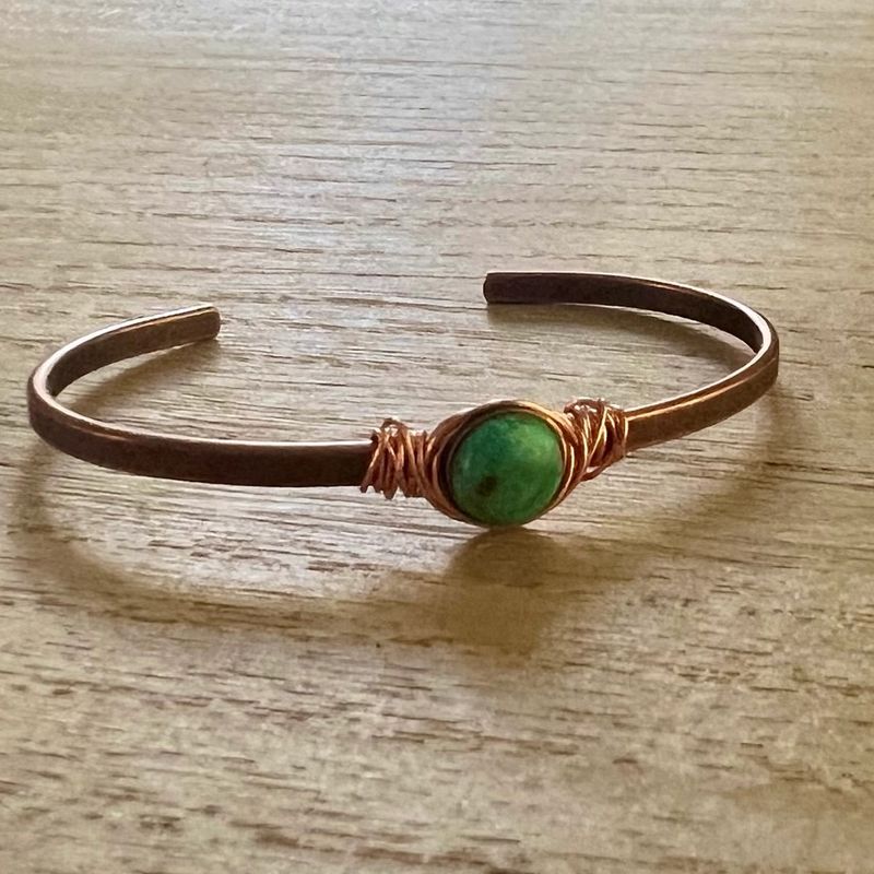 That&#39;s A Big Ask turquoise and copper cuff