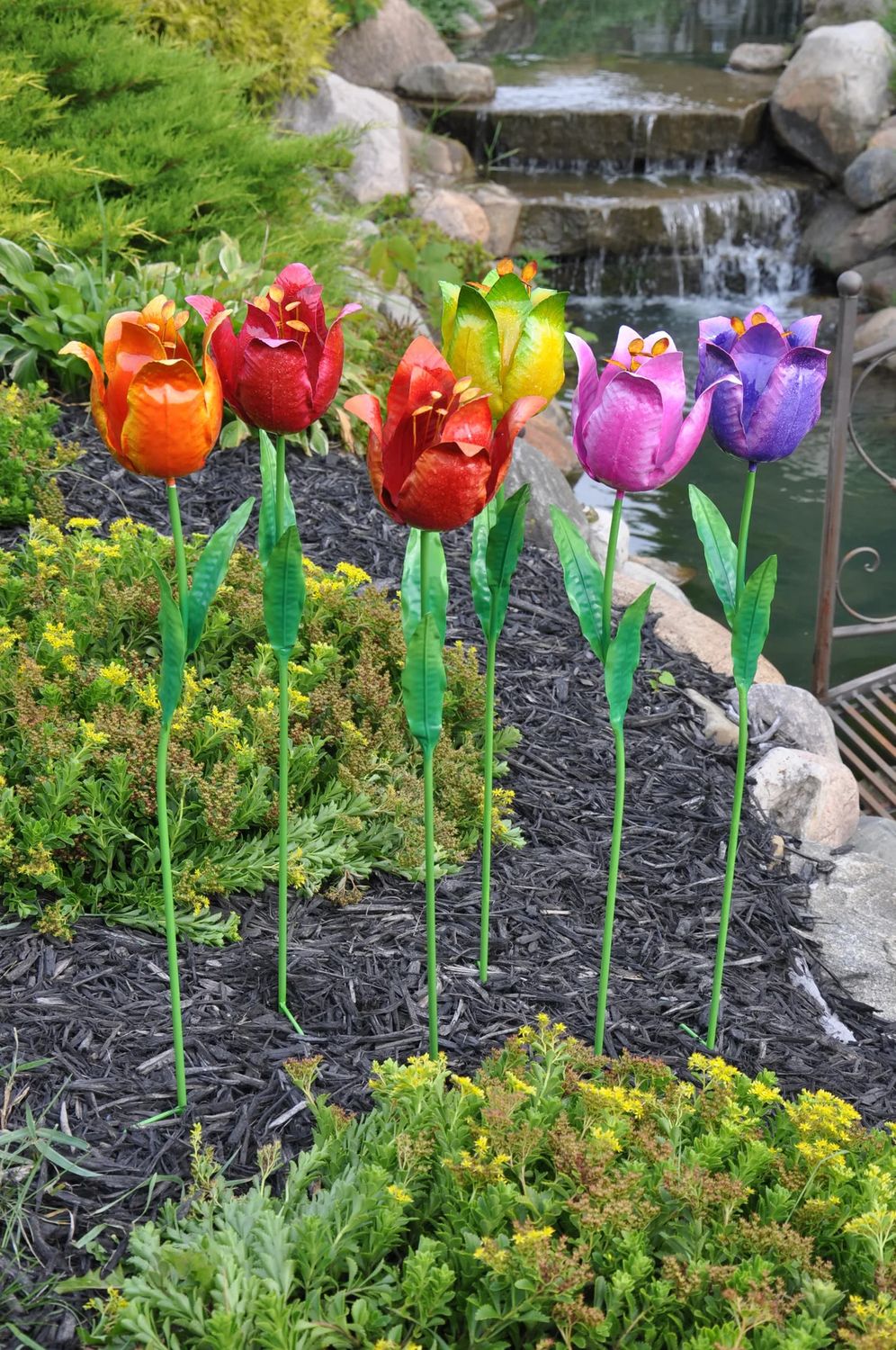 SR33 TULIP METAL GARDEN STAKE - LARGE 34&quot;