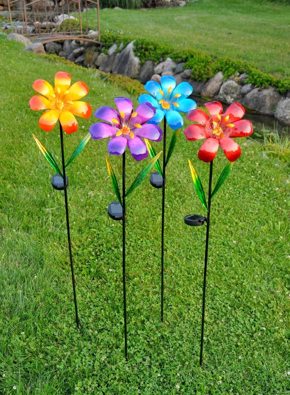 SR46 GLOWING LILY SOLAR STAKE - ORANGE, PURPLE, BLUE, RED