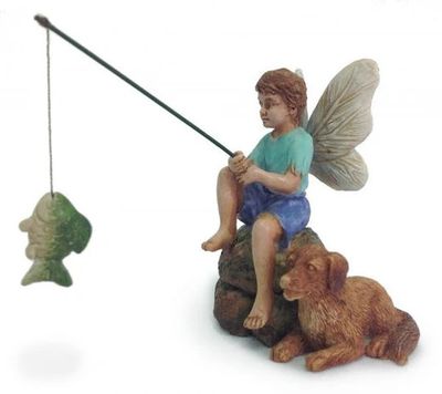 MG79 GONE FISHIN FAIRY W/ DOG