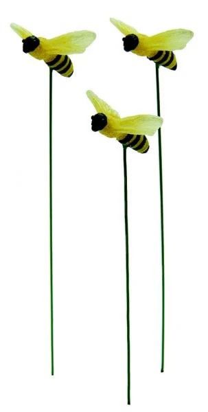 MG389 S/3 GLOWING BUMBLE BEES FOR FAIRY GARDEN