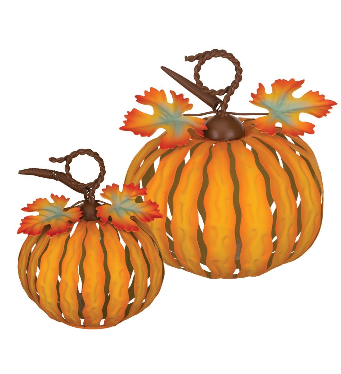 LED Pumpkin Decor Set/2 - Orange