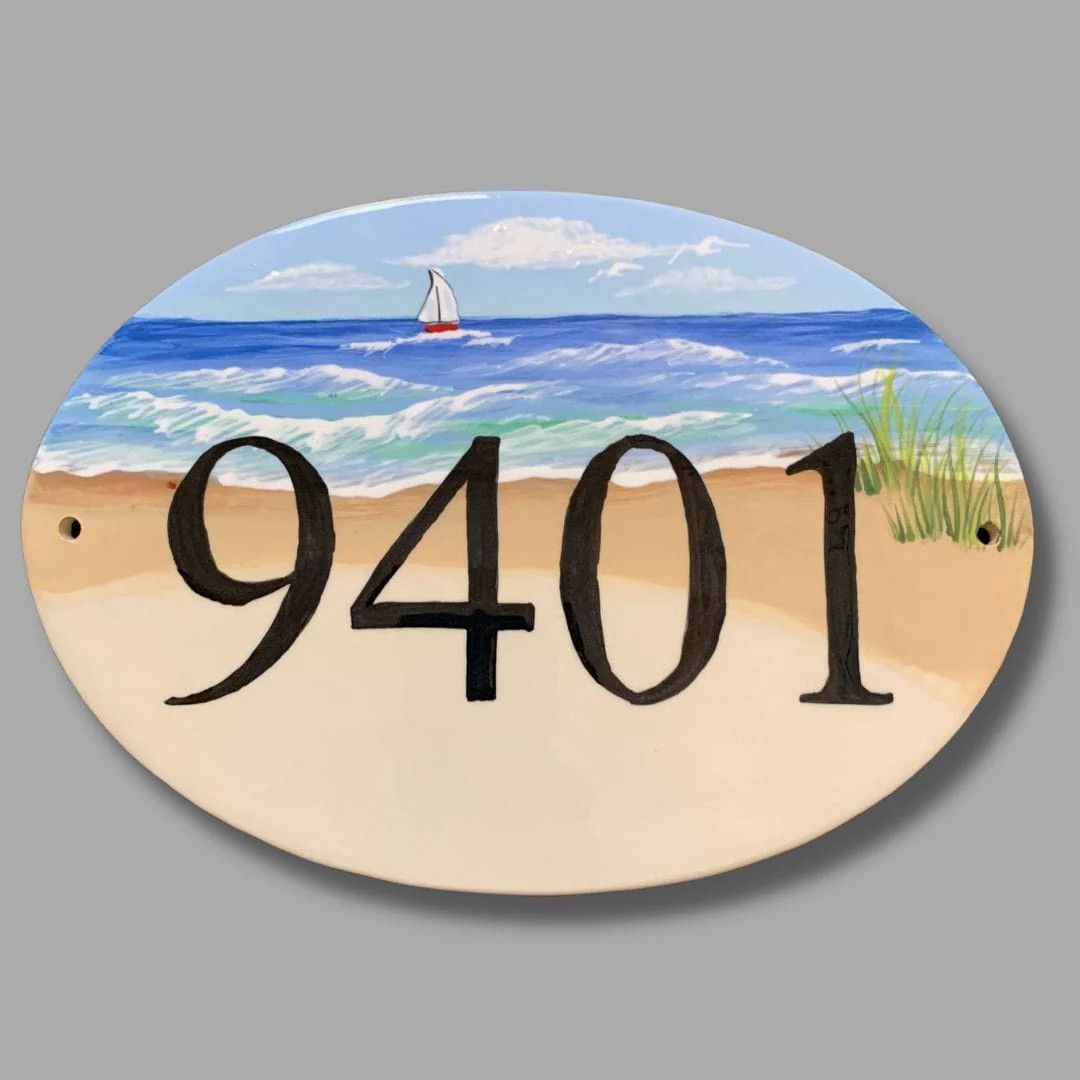 CUSTOM ADDRESS TILE - OVAL LAKESHORE