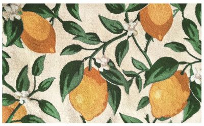 INDOOR / OUTDOOR RUG  LEMON VINE CREAM 24X36"