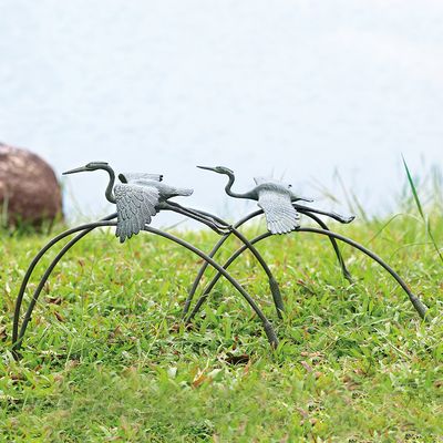 Cranes and Reeds Garden Pair