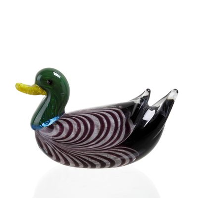 Art Glass Duck Sculpture