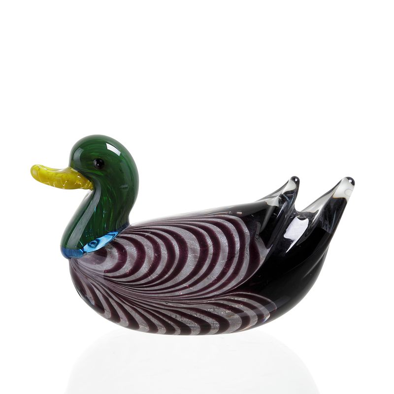 Art Glass Duck Sculpture