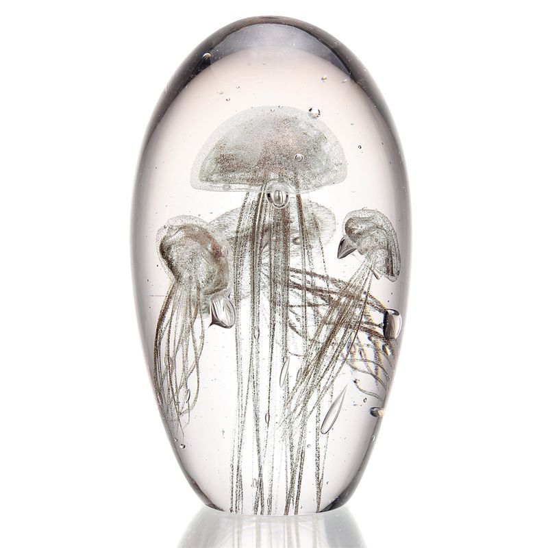 ART GLASS GOLD JELLYFISH QUARTET - GLOW IN THE DARK