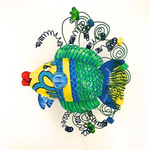 GOLDBAR WRASSE FISH WALL SCULPTURE