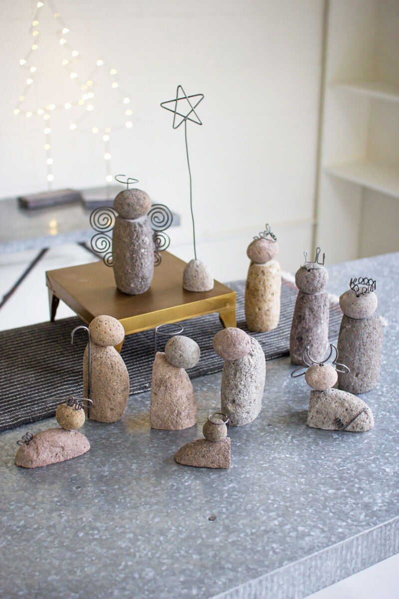 RIVER ROCK NATIVITY SET