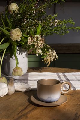 SMOOTH MUG W/ SAUCER - OMBRE