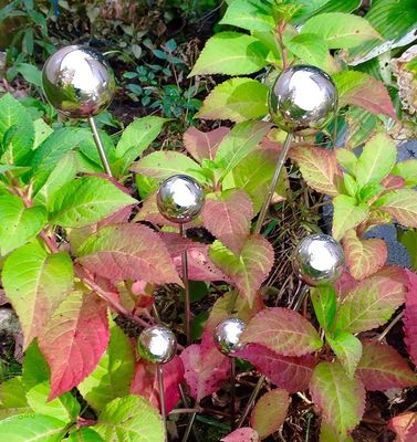 Rome XL Stainless Steel Garden Lollipop Stakes, (29&quot;H, 4&quot;DIAMETER BALL)