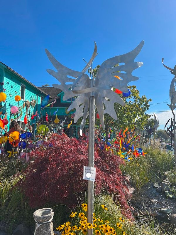 SMALL WING BUTTERFLY WINDSCULPTURE STAINLESS STEEL &amp; ALUMINUM