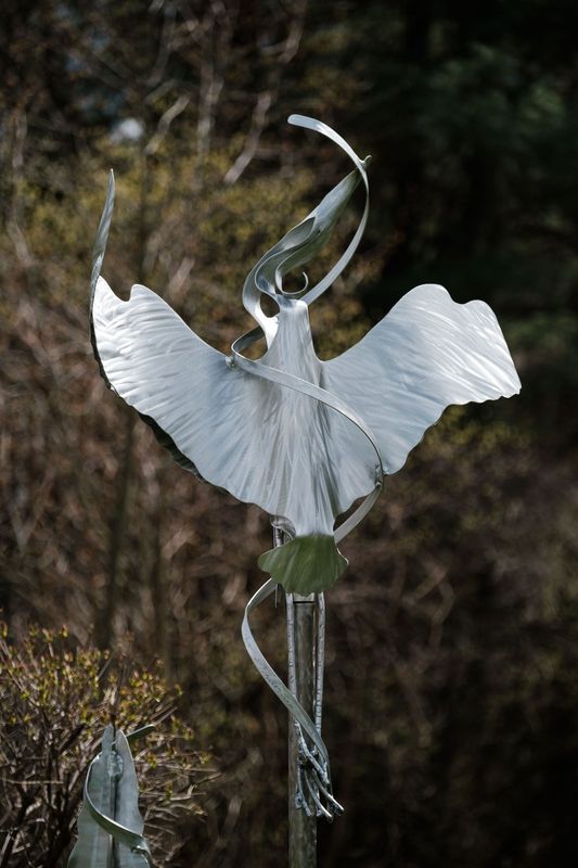 MEDIUM HERON WINDSCULPTURE STAINLESS STEEL