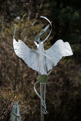 MEDIUM HERON WINDSCULPTURE STAINLESS STEEL