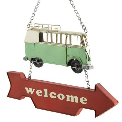 Vintage Style Hanging Iron 1970&#39;s Van Welcome Sign