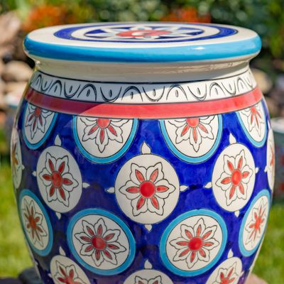 17.75" Tall Ceramic Stoneware Stool "Cadence"