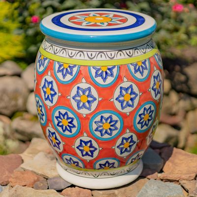 17.75" Tall Ceramic Stoneware Stool "Cora"