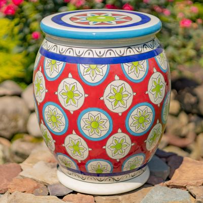17.75" Tall Ceramic Stoneware Stool "Carmen"