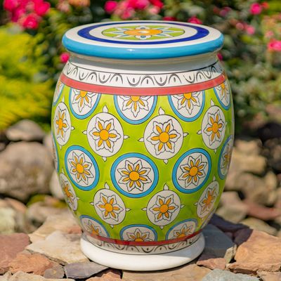 17.75" Tall Ceramic Stoneware Stool"Cassidy"