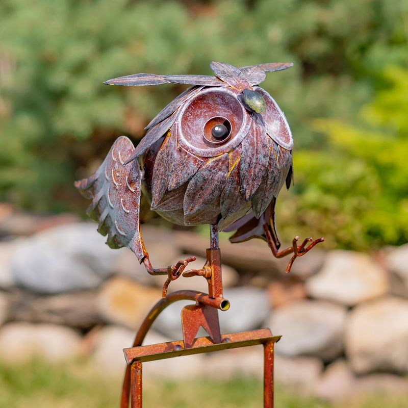 53" Tall Metal Baby Owlet Rocking Stake "Gidget"