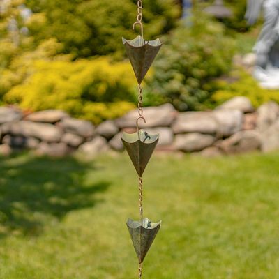 78&quot; Long Iron Umbrella Rain Chain in Antique Copper