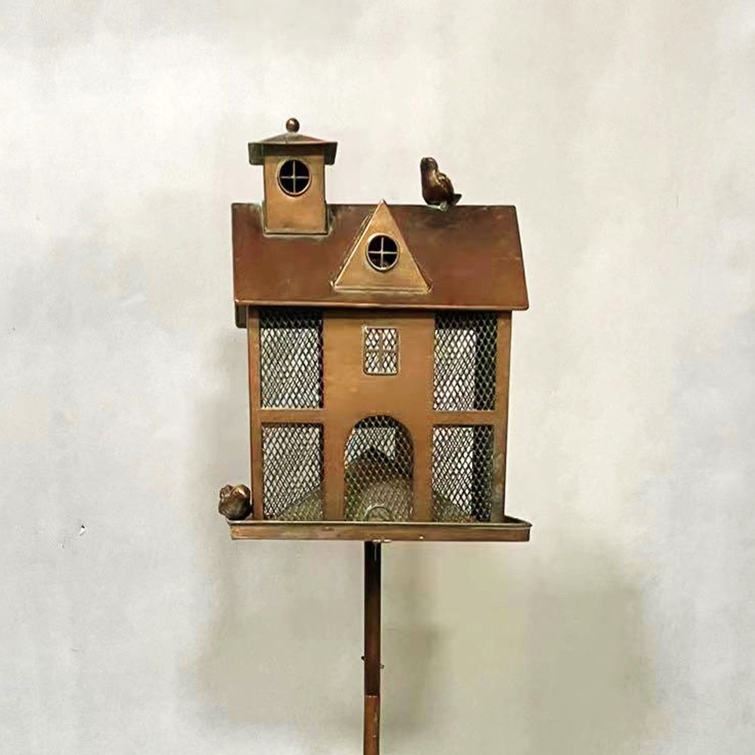 85&quot; Tall Colonial Home Iron Birdfeeder Stake &quot;Ivyland&quot;