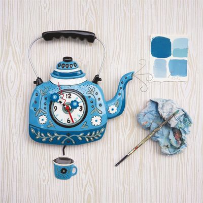 CLOCK - KETTLE BLUE