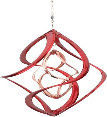 14&quot; Red &amp; Copper Cosmix Hanging Wind Spinner
