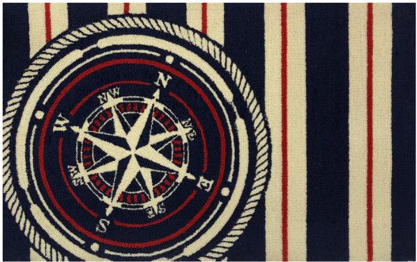 INDOOR OUTDOOR RUG NAUTICAL COMPASS