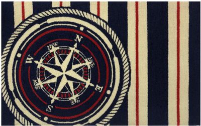 INDOOR OUTDOOR RUG NAUTICAL COMPASS