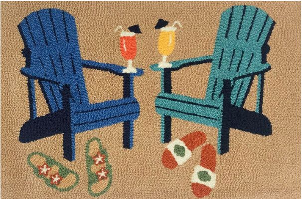 INDOOR OUTDOOR RUG - BEACH DRINKS 24 IN X 36 IN