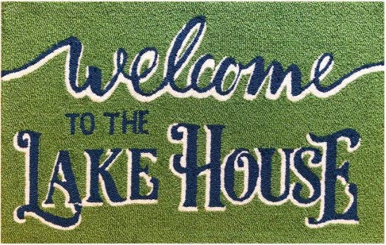 INDOOR / OUTDOOR RUG WELCOME LAKE HOUSE GREEN