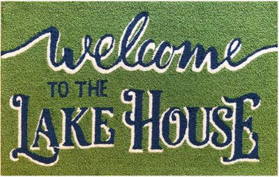 INDOOR / OUTDOOR RUG WELCOME LAKE HOUSE GREEN