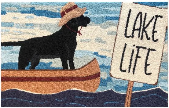 INDOOR / OUTDOOR RUG - LAKE LIFE LAB 24 IN X 36 IN