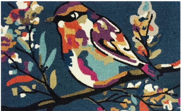 INDOOR / OUTDOOR RUG - AUTUMN WATERCOLOR BIRD (24" X 36")