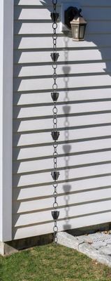 Crocus Rain Chain Black - 8.5 ft., with 6 Large Cups
