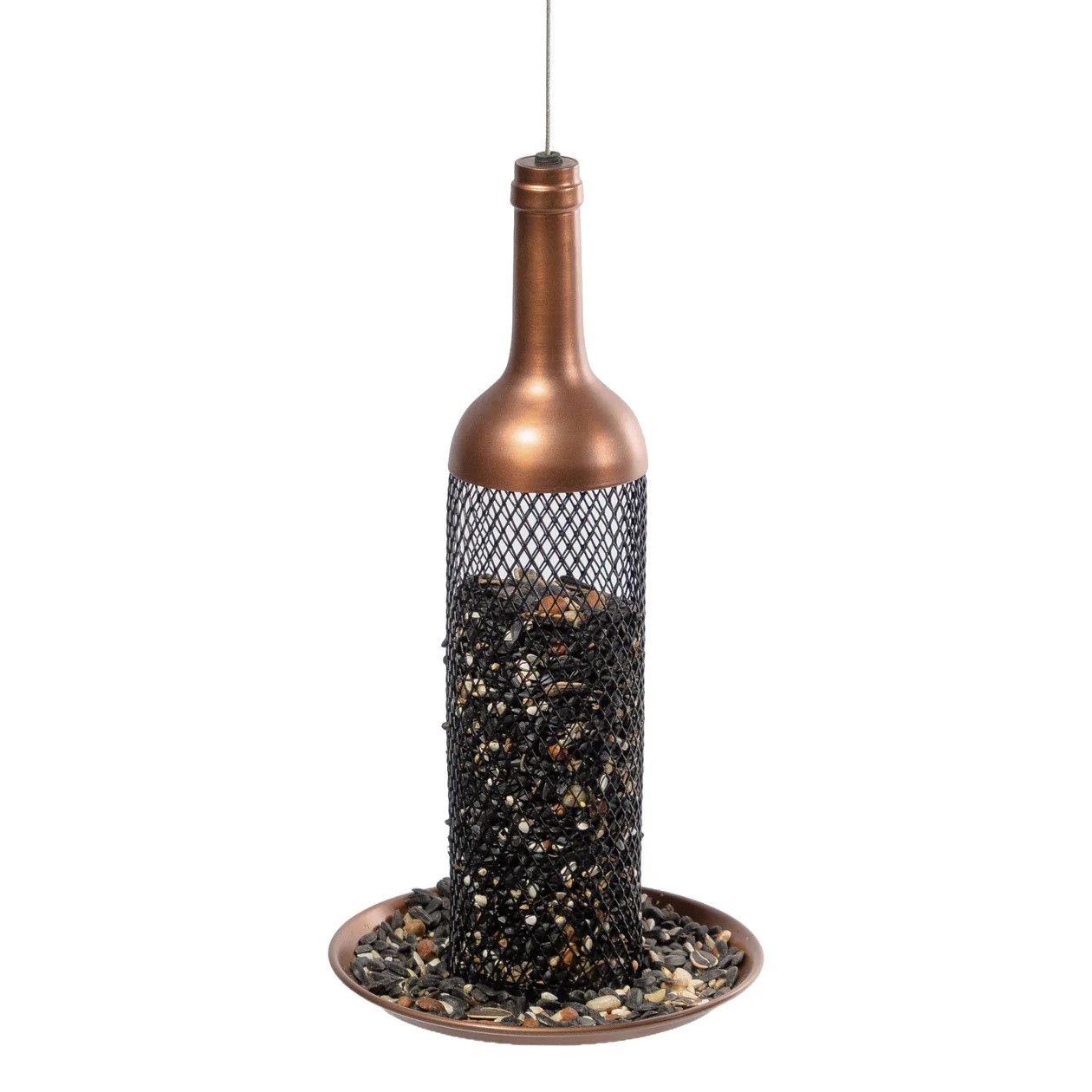 WINE BOTTLE BIRD FEEDER