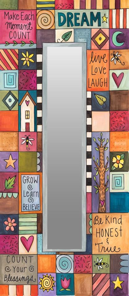 PLAYFUL PATCHWORK WALL MIRROR 12&quot; x 28&quot;